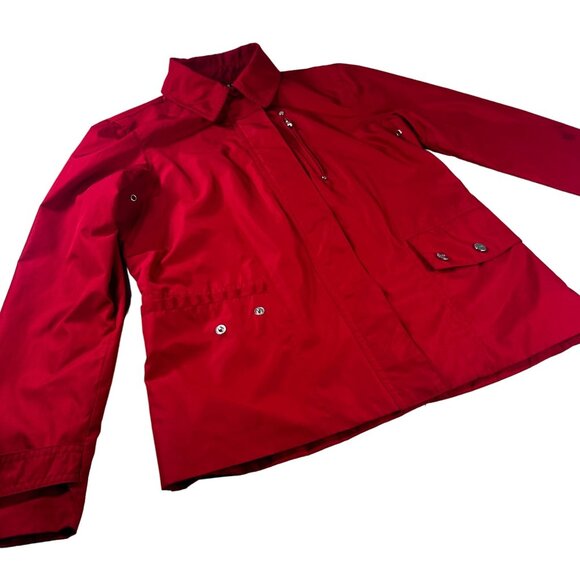 Lauren Ralph Lauren Windbreaker Jacket Women Petite Waterproof Coat Outwear Red - Picture 1 of 16